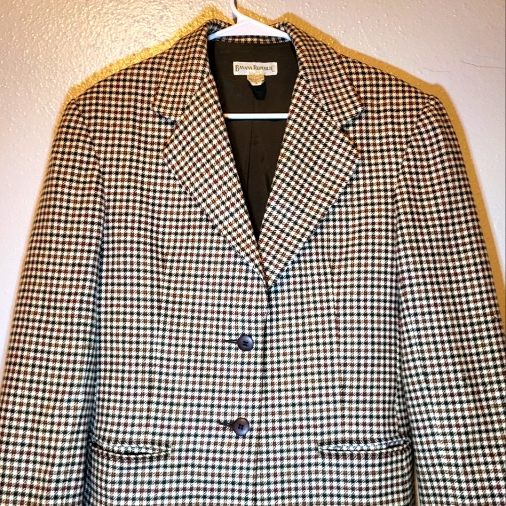 Brown Houndstooth Women's Blazer by Banana Republic